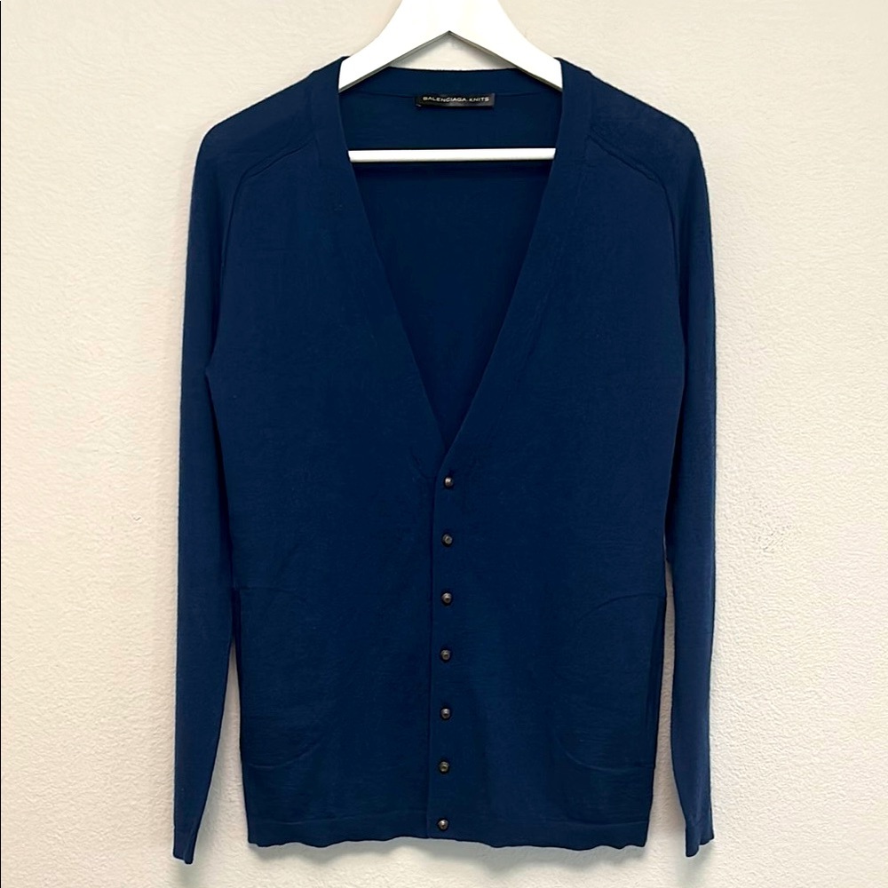 Available only for a week!!!! Balenciaga 100% Cashmere blue cardigan NWOT!